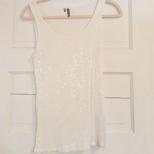 White sequined tank maurice's